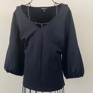 Black puff sleeve top